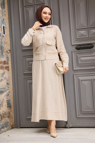 Neva Style Effective Suit with White Jacket 44723Bej