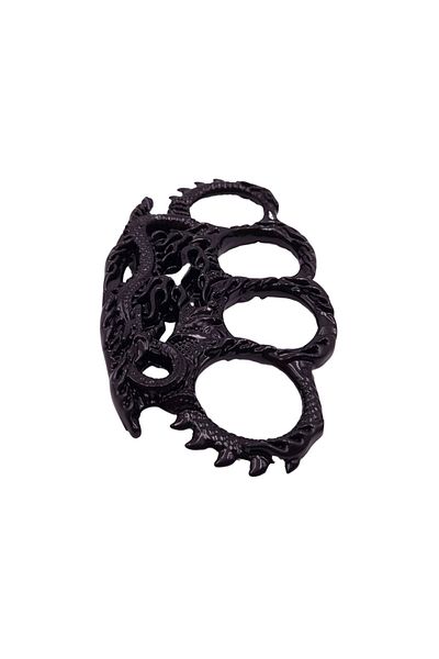 Depox Rozetă de autoapărare IdeallStore®, model Piele de Dragon de Foc, 0,5 cm, neagră