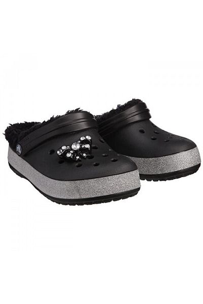 Crocs Saboti Crocs CrocBling Mammoth Kids 24-26 EU - C8-9 US Negru - Black