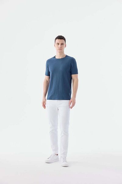 Jakamen Μπλουζάκι Σκούρο Μπλε Slim Fit Κυκλικό Λαιμό