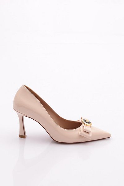 DGN Accesorii dama Pantofi cu toc inalt din piele lacuita bej 811053236