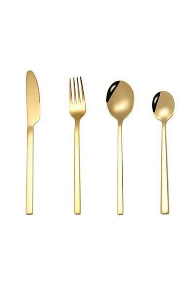 HALAMODO 4-Piece Stainless Steel Cutlery Set Gold