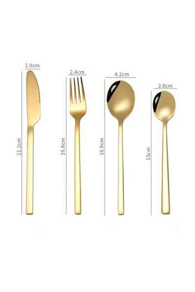 HALAMODO 4-Piece Stainless Steel Cutlery Set Gold