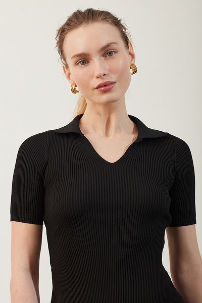 Park Karon Polo Neck Black Mini Dress