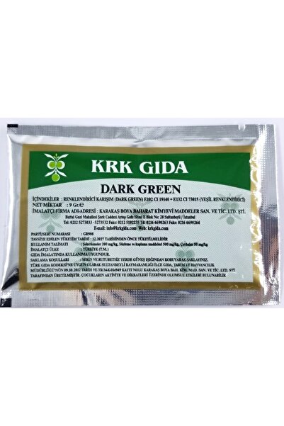 Krk Gıda RENKLENDİRİCİ KARIŞIM KOYU YEŞİL (DARK GREEN )( E 102 TARTARAZİN +E ...