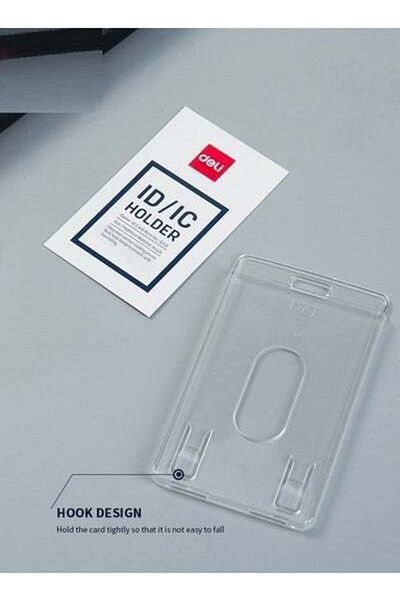 HALAMODO ID/IC Card Holder Name Badge Vertical White With Transparent Case 89x54mm