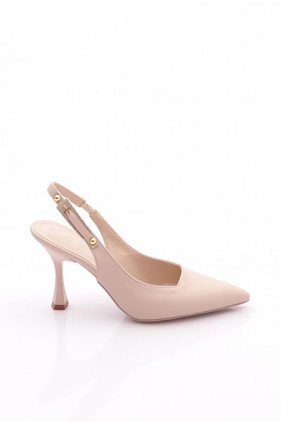 DGN Women's Pointed Toe Heeled Shoes Beige 61583534