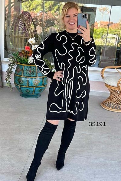 İnce Topuk Cordone Embroidered 3S191 Knitwear Dress