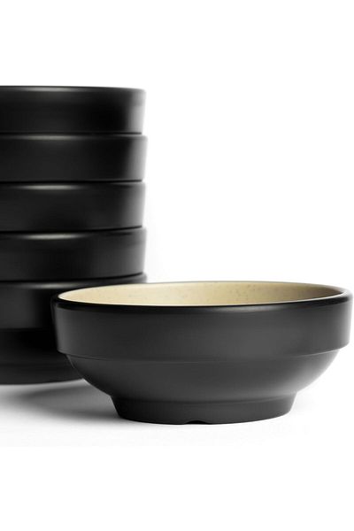 mastergold Melamine 6 Pieces Round Chickpeas & Dipping Plates (12.5cm) for Serving Sauces, Appetizers & Pickles