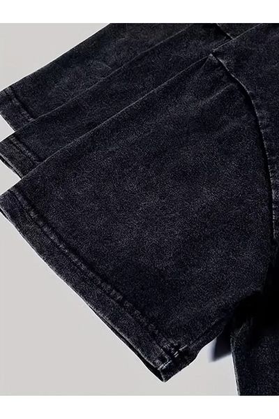 Touz Moda Vintage Μαύρα Πέτρες με στάμπα Oversize Vintage T-Shirt
