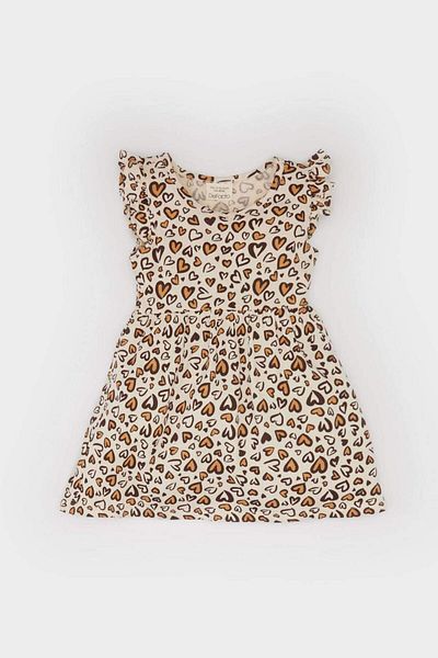DeFacto Kurzärmliges Baby-Mädchenkleid mit Blumendruck A0136A525SM