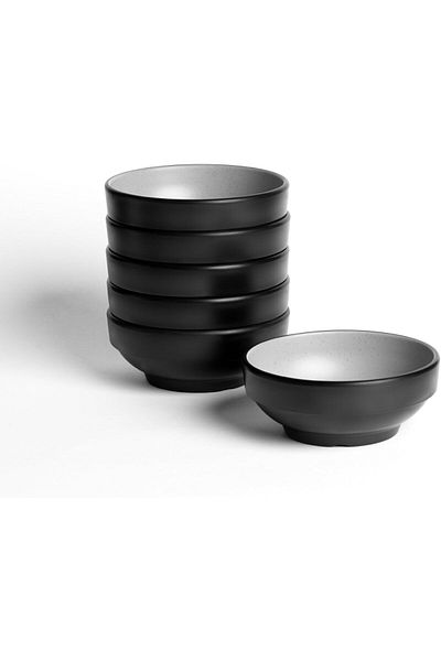 mastergold Melamine 6 Pieces Round Chickpeas & Dipping Plates (12.5cm) for Serving Sauces, Appetizers & Pickles