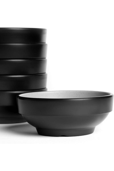 mastergold Melamine 6 Pieces Round Chickpeas & Dipping Plates (12.5cm) for Serving Sauces, Appetizers & Pickles