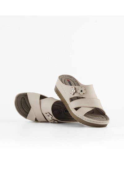 Tigerline Women's Slippers Dk161 Beige Fanetta Orthopedic Summer Daily Home & Outdoor Slippers