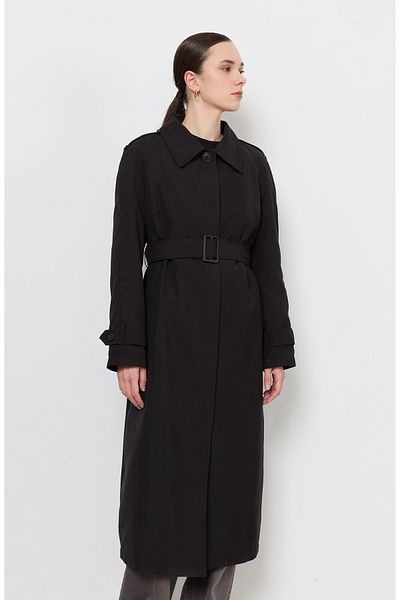 Fatma Atasoy Single Breasted Black Trench Coat