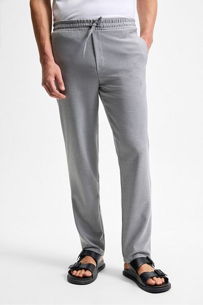 GRIMELANGE Khorn Men's Relaxed Lace-Up Regular Leg Light Gray Trousers