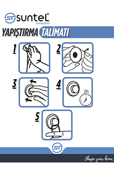 Suntel Yapışkanlı Yedekli Havlu Kağıtlık Mat Siyah