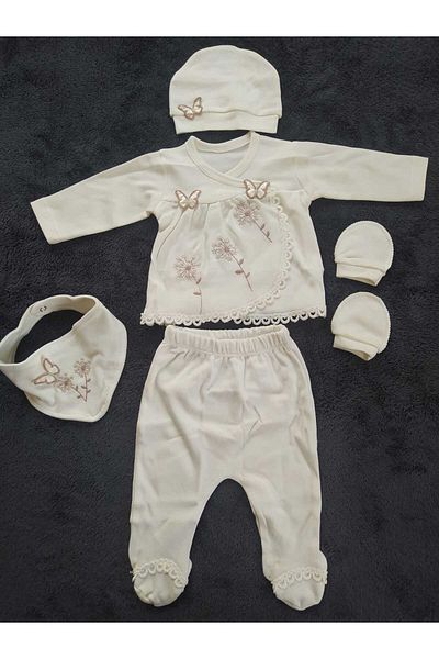 ÇAĞTEXX 5 Piece Butterfly Baby Girl Bodysuit Set