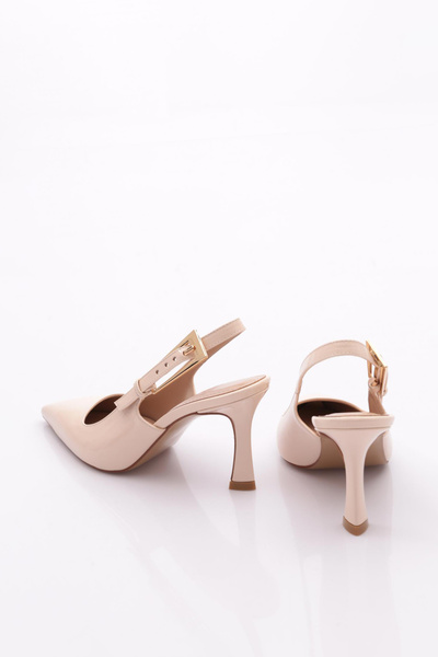 DGN Kadın Topuklu Ayakkabı Bej Rugan 81933236