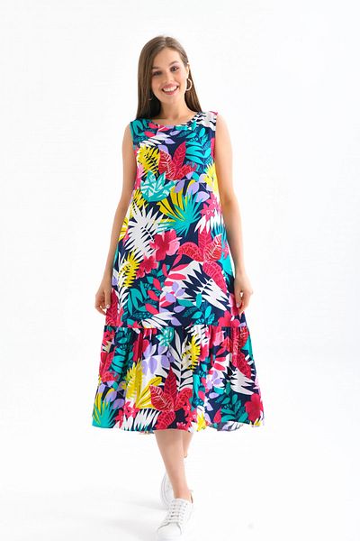 Park Karon Rochie fără mâneci cu modele cu volane