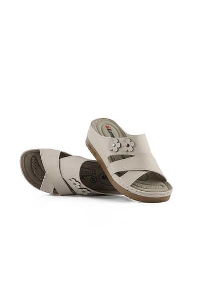 Tigerline Γυναικείες παντόφλες Dk161 Beige Mosaic Orthopedic Summer Daily Home & Outdoor Slippers
