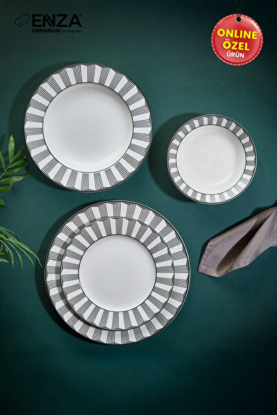 Enza Mabel Porselen Yemek Takımı 24 Parça 6 Kişilik