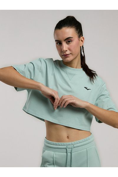 EVERLAST Tricou crop pentru femei Ever Classics Wmn Comfort Water Green