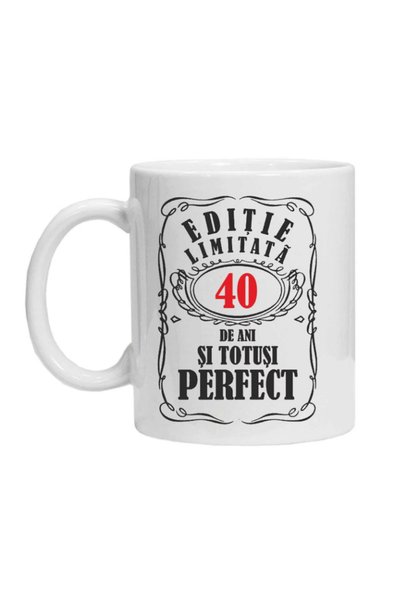OEM Cana albă personalizată „ediție limitată”, 40 ani, INOVATIX. 330 ml