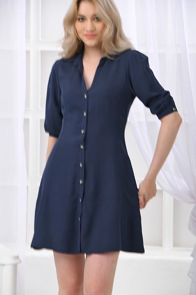 Park Karon Rochie mini cu mâneci trei sferturi cu nasturi pentru femei