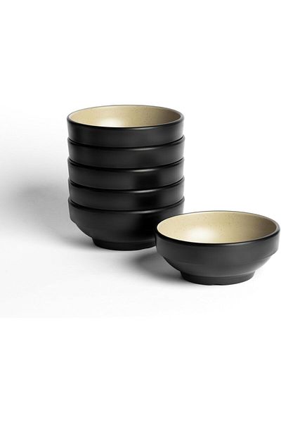 mastergold Melamine 6 Pieces Round Chickpeas & Dipping Plates (12.5cm) for Serving Sauces, Appetizers & Pickles
