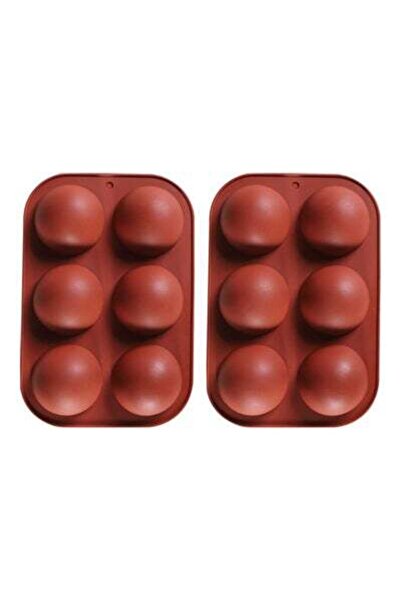 HALAMODO قالب كيك مكون من قطعتين بستة فتحات، لون بني، 5.2 × 19.5 × 13.2 سم