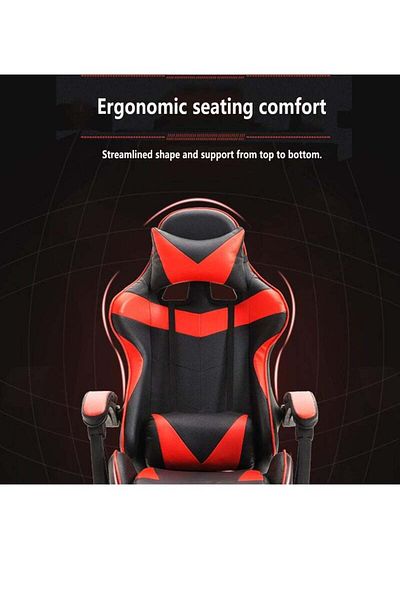 COOYA High Back Gaming Chair, Adjustable Swivel with Headrest & Lumbar Support,Height Adjustment,125x70 cm