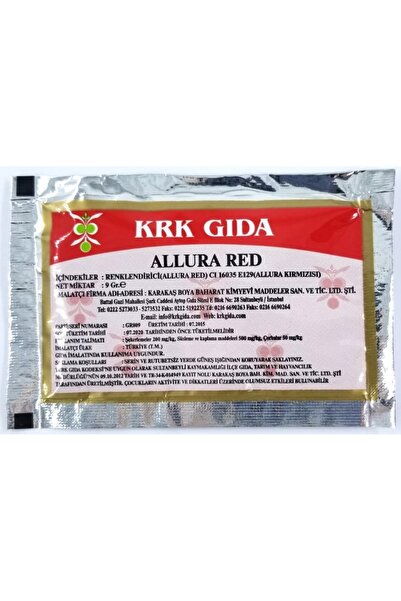 Krk Gıda Renklendirici Kırmızı (ALLURA RED)(E129) (9GR * 12 ADET) (ALURA KIRM...
