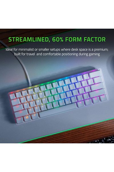 RAZER Razer Huntsman Mini Mercury 60% Optical Clicky Purple Switch Gaming Keyboard PC