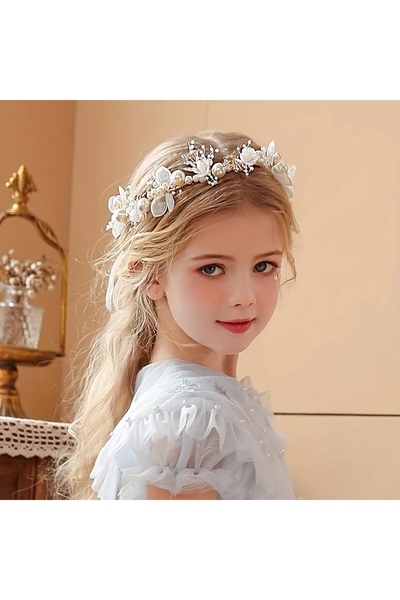 GlassySKY Accesoriu de păr elegant cu perle și flori Zi de naștere/ Petrecere...