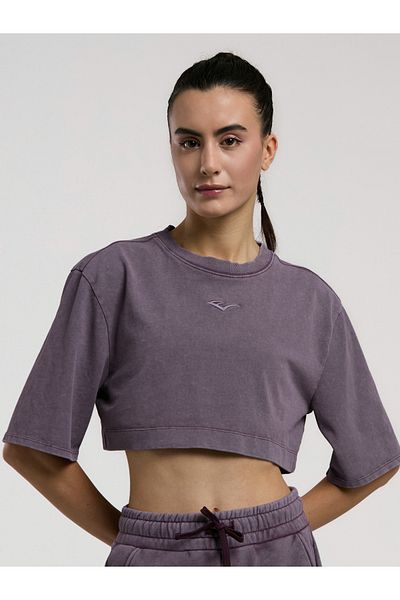 EVERLAST Bronx 1910 Oversize Purple Crop Women's T-Shirt