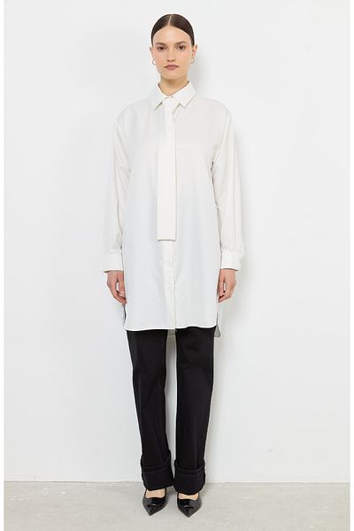 Fatma Atasoy Ecru Shirt with Tie