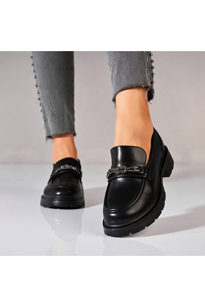 Joana Pantofi dama casual Negri din Piele Ecologica Diona