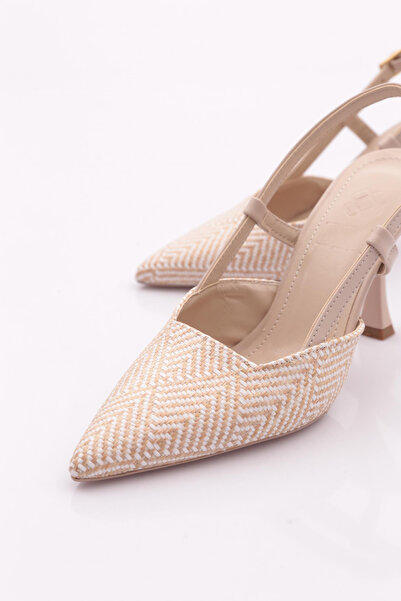 DGN Women's Pointed Toe Heeled Shoes Beige 51613534