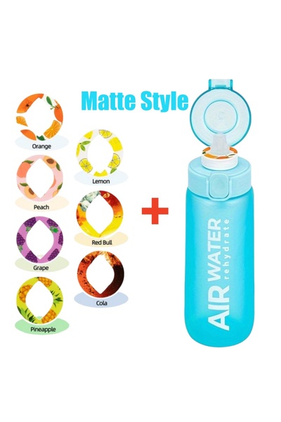 Choice 750ml 7 rings Matte Blue 750ml/25oz Fruit Flavor Water Bottle 0 Sugar 0 Calories Sports Drinking Cup