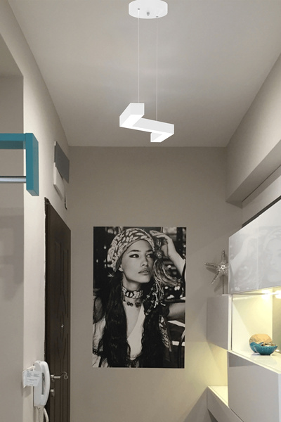 Hegza Lighting Gabbıano (BEYAZ KASA, BEYAZ IŞIK) Ledli Modern Led Avize, Salon, Mutfak, Antre, Hol, Masa, Sarkıt