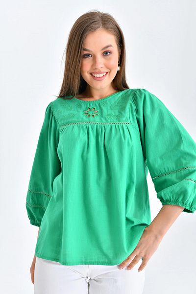Park Karon Women's Green Color Blouse