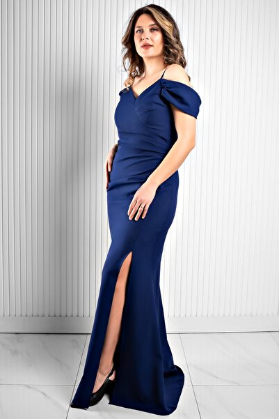 Modaviki Βραδινό φόρεμα με υφασμάτινο λουράκι Navy Blue MDV370