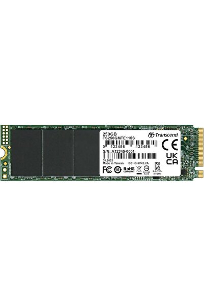 Transcend SSD диск Transcend MTE115S, 250GB, M.2 2280, PCIe Gen3 x4 NVMe