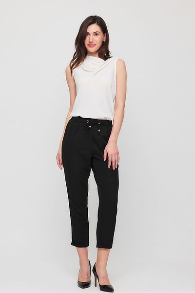 Ceylen Lace-Up Pleated Double Leg Women's Trousers