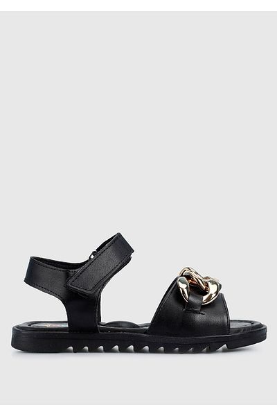 Kiddo Girl's Black Flat Sandals