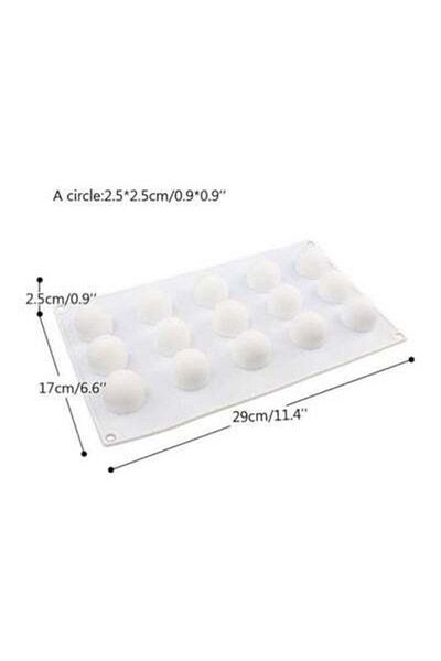 HALAMODO 15-Grid Silicone Chocolate Baking Mould White 29x17x2.5cm