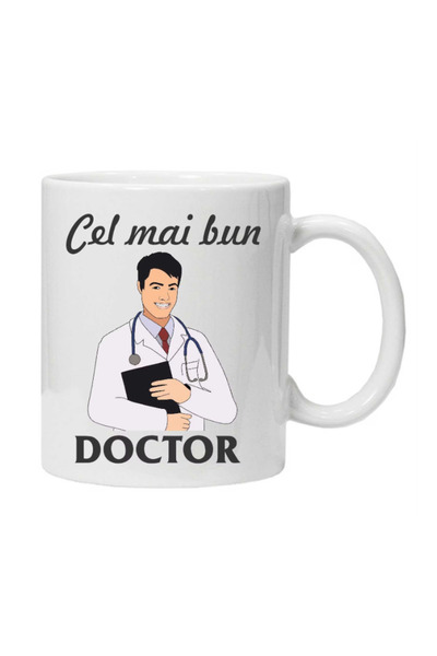 OEM Cana albă personalizată „cel mai bun doctor”, INOVATIX. 330 ml