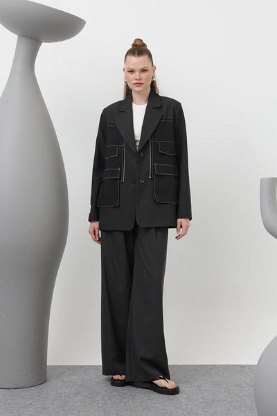 Soul 32151 Women's Pocket Detailed Blazer Jacket