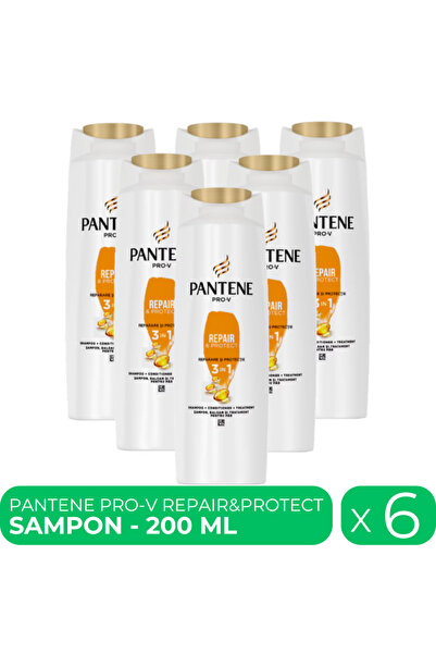 Pantene Pro-V Repair & Protect, damaged hair shampoo, 6 pcs x 200 ml